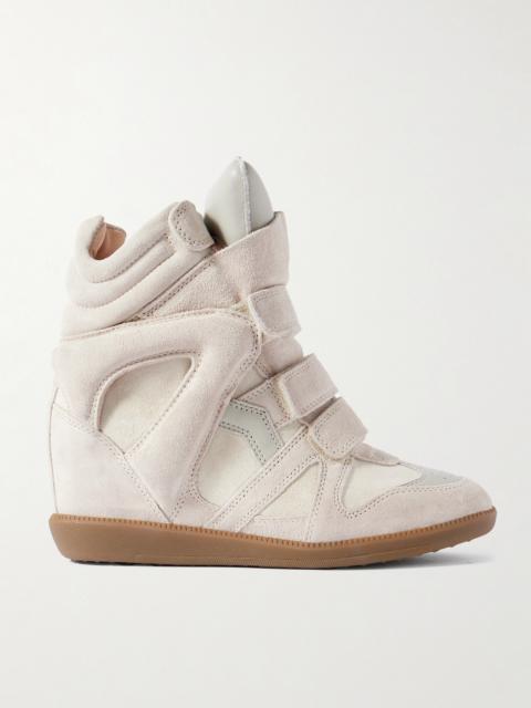 Isabel Marant Bekett Leather-trimmed Suede High-top Wedge Sneakers