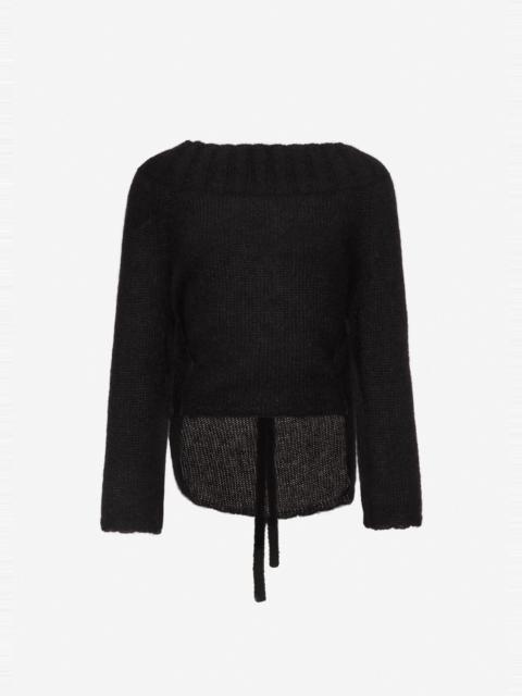 MAGDA BUTRYM Open-back mohair blend sweater in black