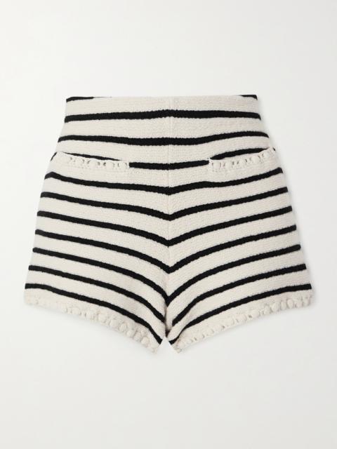POSSE Henry Embellished Striped Knitted Shorts