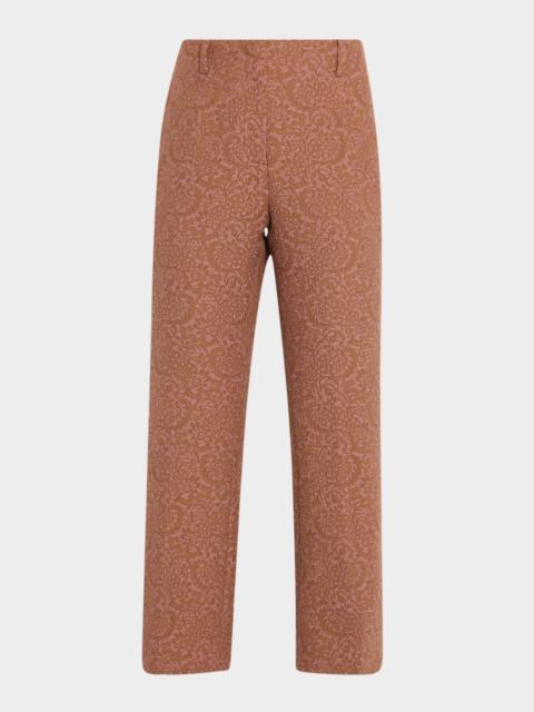 Dries Van Noten Paloma Brocade Straight-Leg Ankle Pants