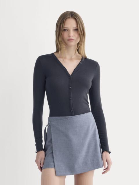 EVERLANE SHEER V-NECK CARDIGAN IN BUTTERLUXE