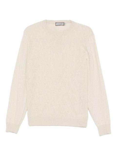 Canali textured crew-neck sweater