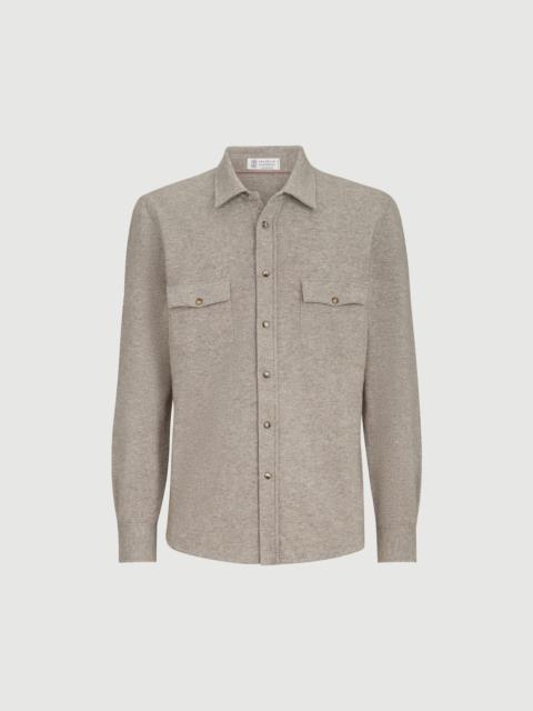 Brunello Cucinelli Virgin wool, cashmere and silk knit shirt