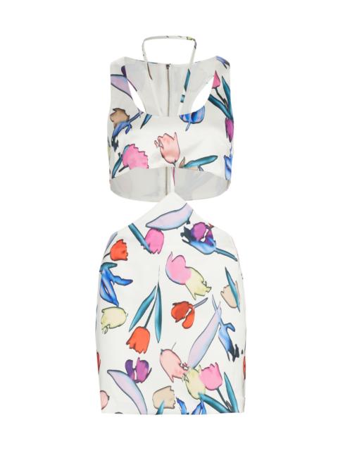 ROTATE Women's Ekatarina Cutout Minidress - Bright White Print