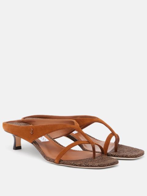 JIMMY CHOO Emeri suede thong sandals