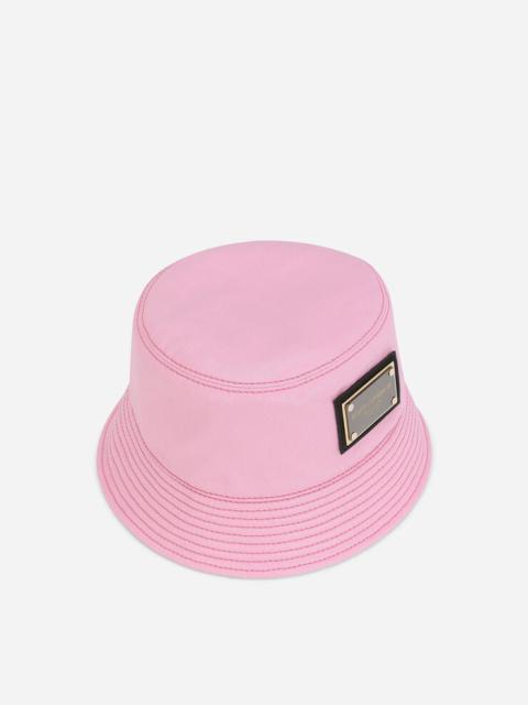 Dolce & Gabbana Coated cotton bucket hat with plate