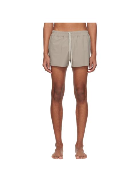 Rick Owens Taupe Temple Boxer Swim Shorts