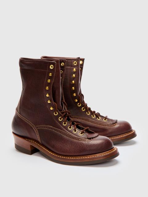 JOHN LOFGREN 8" Donkey Puncher Boot in Ezo Shika Deerskin Dark Brown