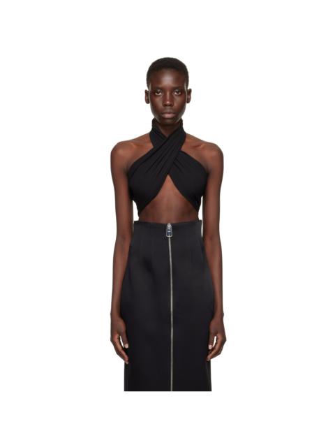 AMI Paris Black Draped Tank Top