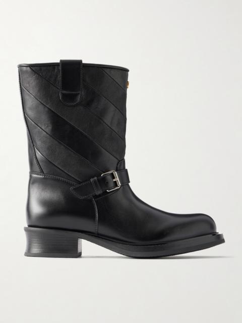Valentino Bootie Patchwork Leather Ankle Boots