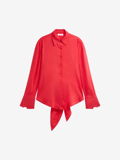 The Frankie Shop Velia Cut-Out Back Shirt - Red
