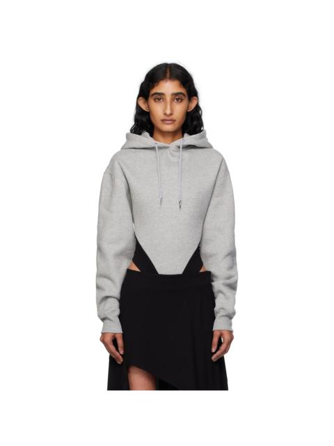 MUGLER Gray & Black Fleece Hood Bodysuit
