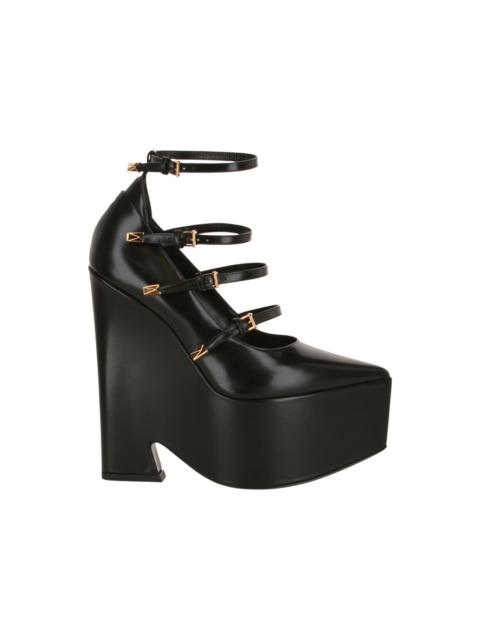 VERSACE Versace Tempest Buckle Platform Pumps Black (Women's)