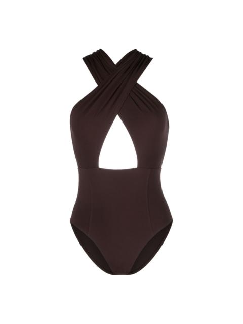 Keiran plunge-neck swimsuit