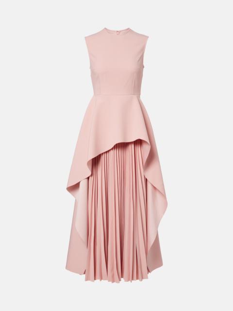 SOLACE LONDON Severny pleated layered midi dress
