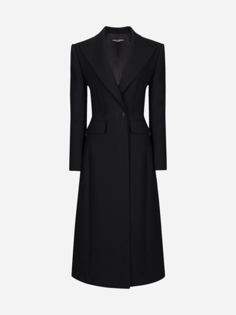 Dolce & Gabbana Long single-breasted wool cady coat