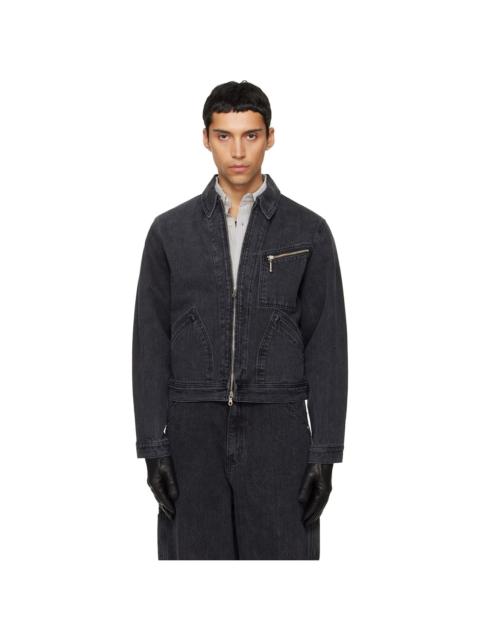 Tonywack Black Cord Twill Zippered Denim Jacket