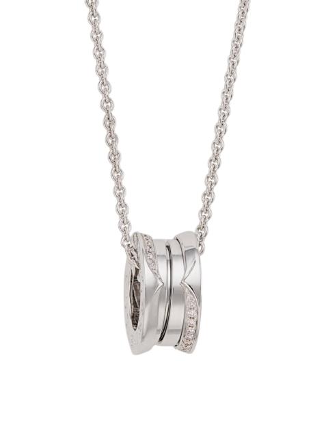 BVLGARI B.zero1 18ct 화이트 골드 및 0.14ct 화려한 컷 다이아몬드 펜던트 목걸이