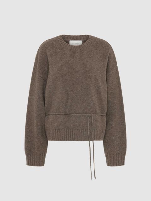 ST. AGNI Wool Crew Neck Jumper - Taupe Melange