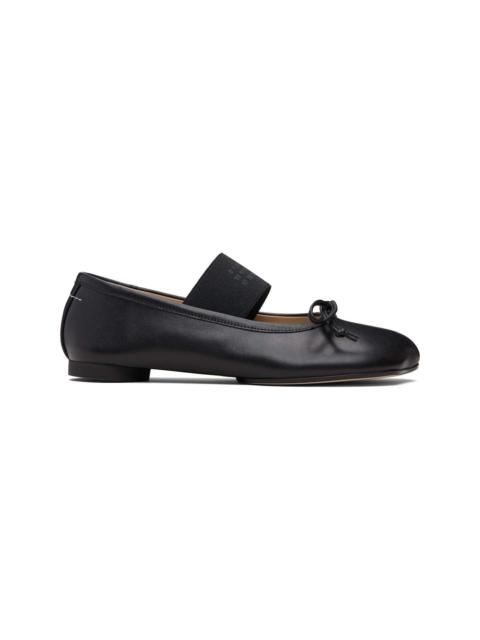 MM6 Maison Margiela Black Anatomic Numeric Ballerina Flats