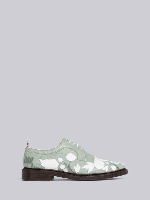 Thom Browne Pebble Grain Leather Floral Longwing Brogue
