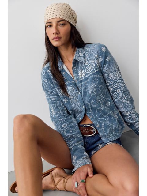 FREE PEOPLE We The Free Second Chances Printed Button Down Shirt
