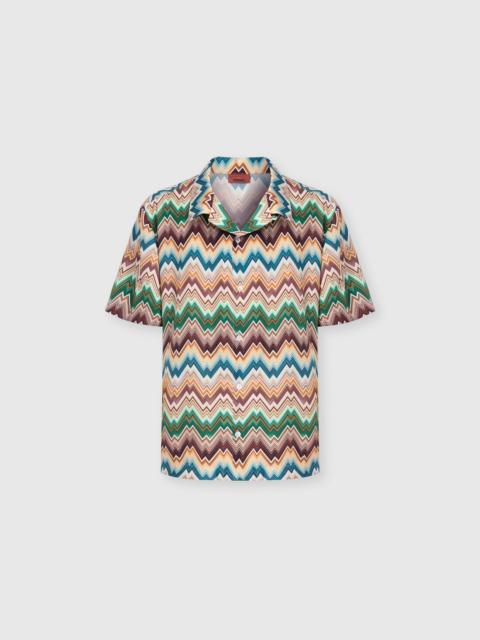 Missoni Bowling shirt with irregular zig zag print