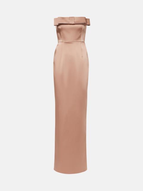 THE NEW ARRIVALS ILKYAZ OZEL Sisu bow-detail satin bustier gown