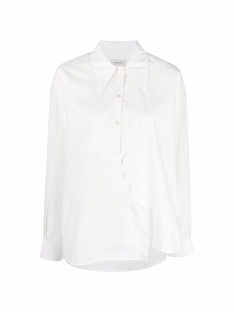 wrap-front long-sleeve shirt