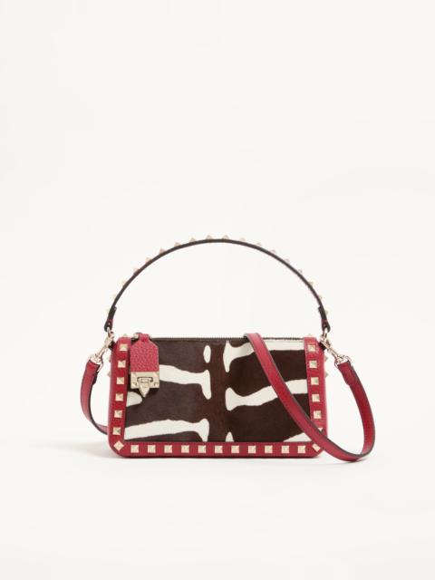 Valentino VALENTINO GARAVANI ROCKSTUD SMALL CROSSBODY BAG IN PONY-EFFECT CALFSKIN