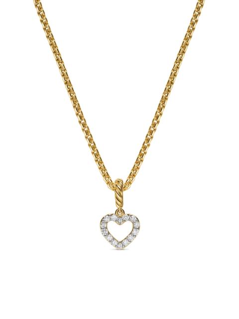 DAVID YURMAN Women's Micro Pavé Open Heart Amulet in 18K Yellow Gold with Diamonds, 6.8MM - Diamond