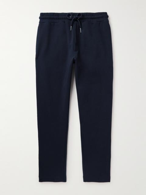 Moncler Tapered Webbing-Trimmed Stretch-Cotton Jersey Sweatpants