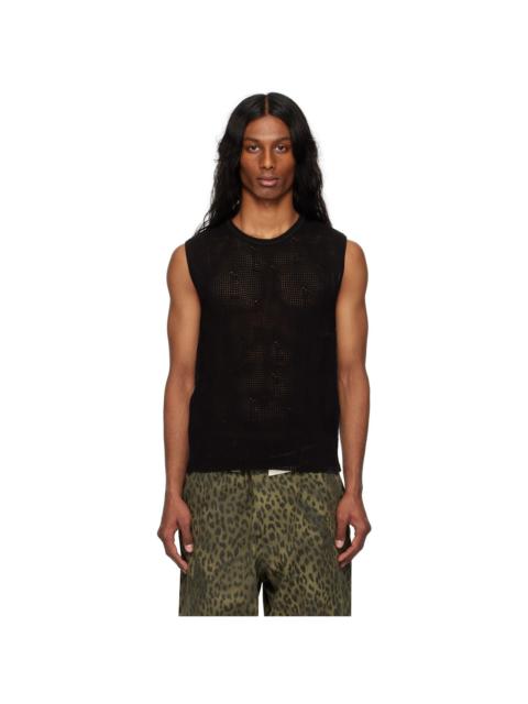 Andersson Bell Black Net Damaged Sleeveless Tank Top