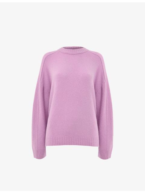 WHISTLES Relaxed-Fit Seam-Detail Knitted Jumper