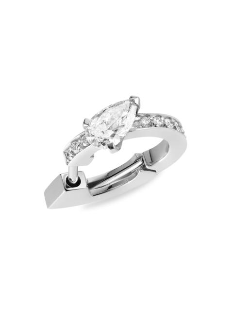 REPOSSI Women's Harvest 18K White Gold & Diamond Single Hoop Earring - White Gold