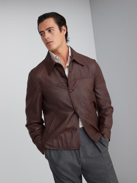 Nappa leather overshirt