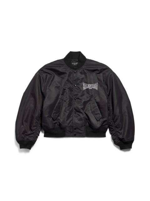 Men's Balenciaga Boxing Varsity Jacket in Black