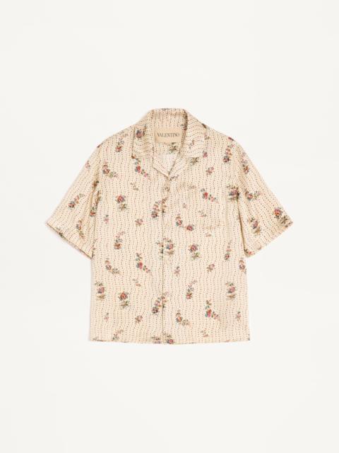 Valentino VALENTINO SILK BOWLING SHIRT WITH PAPIER FLORAL PRINT