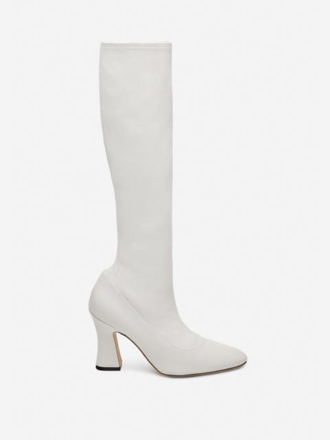 MAGDA BUTRYM Thick heel leather boots in cream