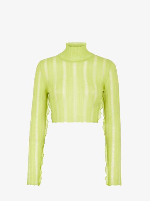 FENDI Acid green nylon and mohair sweater