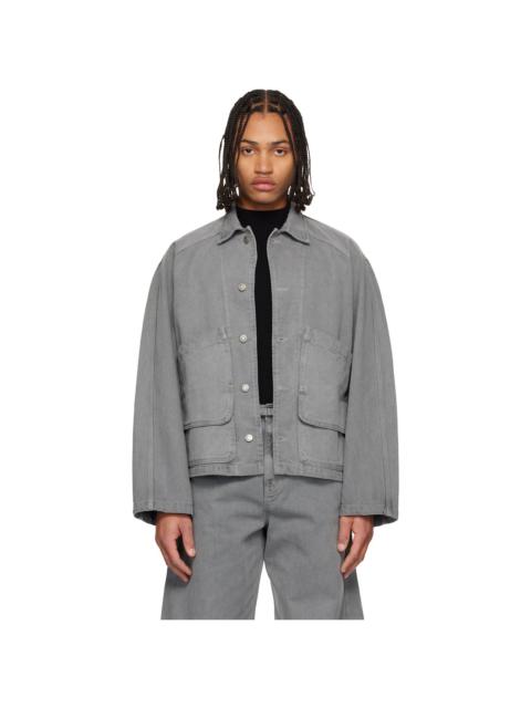LE17SEPTEMBRE Gray Garment-Dyed Hunting Denim Jacket