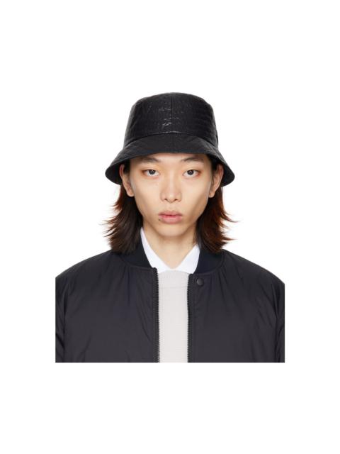 Moncler 블랙 로고 버킷 모자
