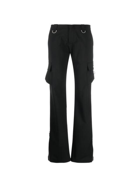 low-rise flared cargo trousers