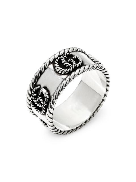 GUCCI Women's GG Marmont Cabled Sterling Silver Band Ring - Silver