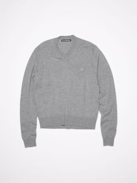 V-neck sweater - Grey Melange