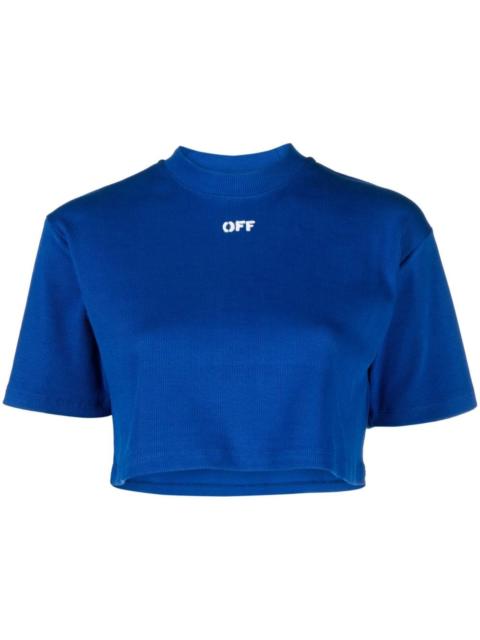 Off-White logo-print cropped T-shirt