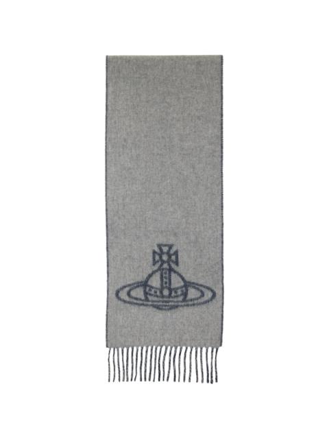 Vivienne Westwood Gray & Blue Double Face Scarf