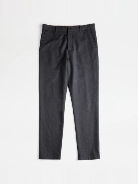 Tod's TOD'S CHINO TROUSERS ADJUSTABLE WAISTBAND - GREY