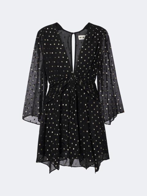RIXO Clove polka-dot chiffon minidress