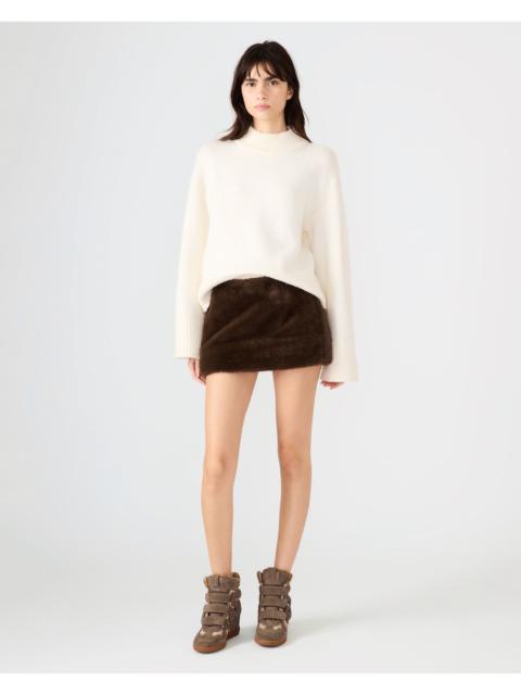 STEVE MADDEN AVIVA FAUX FUR SKIRT DARK ESPRESSO